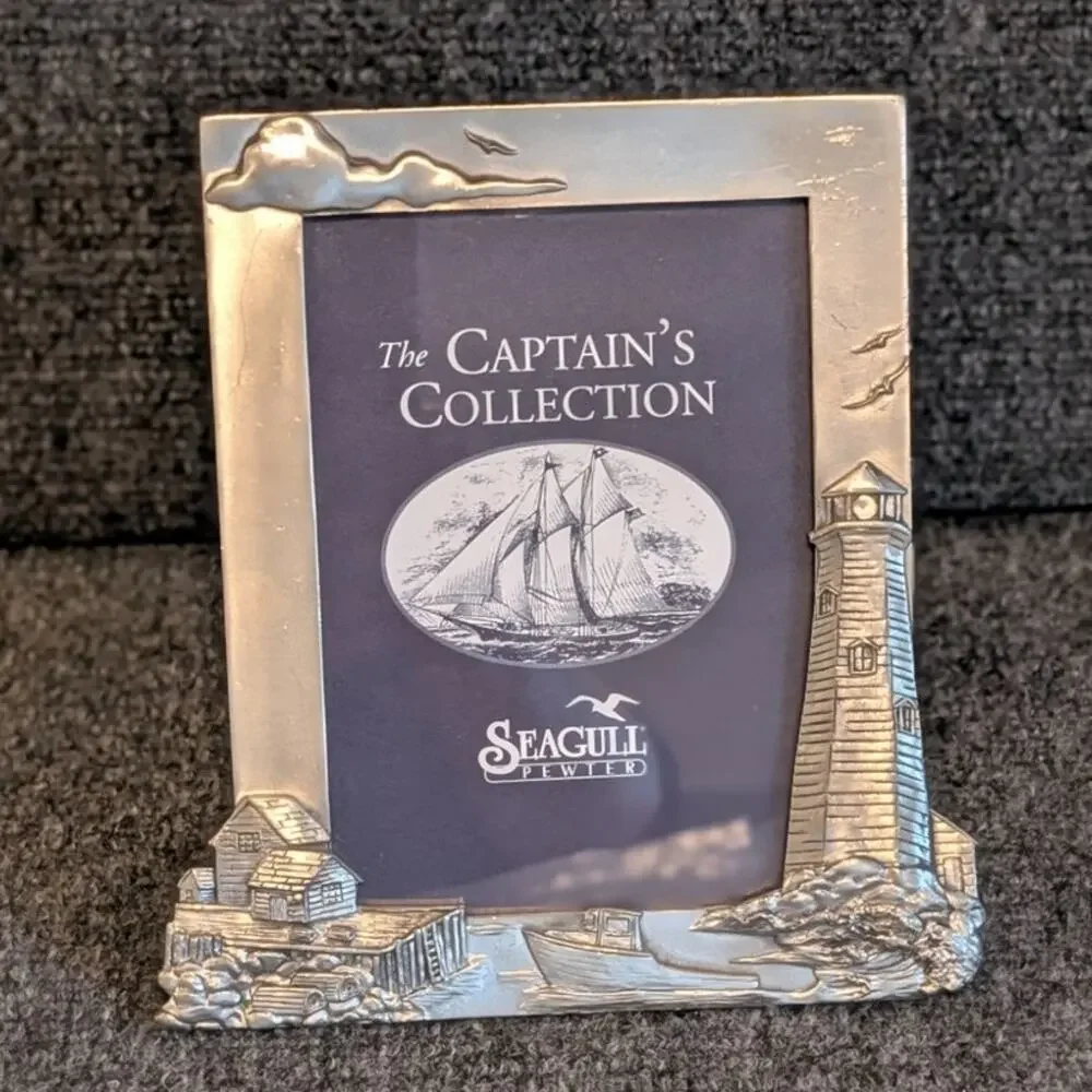 The Captain's Collection Seagull Pewter Lighthouse Beachy  5 X 7 Picture Frame